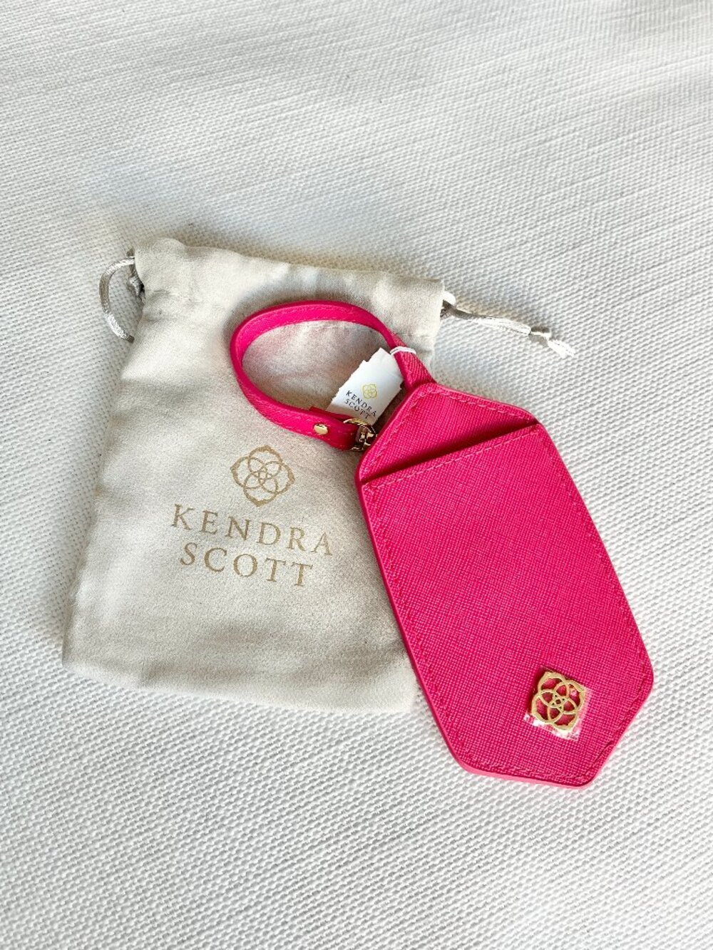 Kendra Scott Hot Pink Luggage Tag NWT Travel Accessory with Dust Bag
